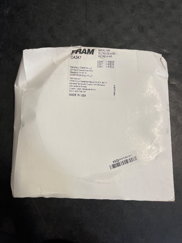 Photo 1 of FRAM Extra Guard Round Plastisol Engine Air Filter Replacement, Easy Install w/Advanced Engine Protection and Optimal Performance, CA347