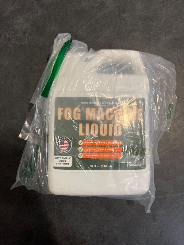 Photo 1 of Fog Machine Liquid - 32 oz Tillbrook Fog Machine Fluid - High Density & Long-Lasting Fog Juice - Low-Lying, Universal, Water-Based Solution for Spooky Halloween Parties, Haunted Houses, & Concerts