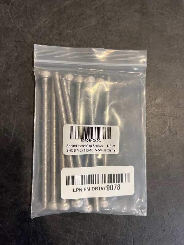 Photo 1 of M6-1.0 x 110mm Socket Head Cap Screws Metric, Allen Socket Drive, Stainless Steel 18-8 (304), Full Thread, Bright Finish, Machine Thread, 10 PCS