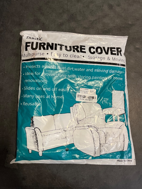 Photo 1 of Swanna Waterproof Clear Plastic Thicker 36”RH x 18" FH x 84”W x 40" D, Loveseat Sofa/Couch Cover - Vinyl Shield Sofa Slipover Furniture Protection for Moving (Loveseat -1 Pack)