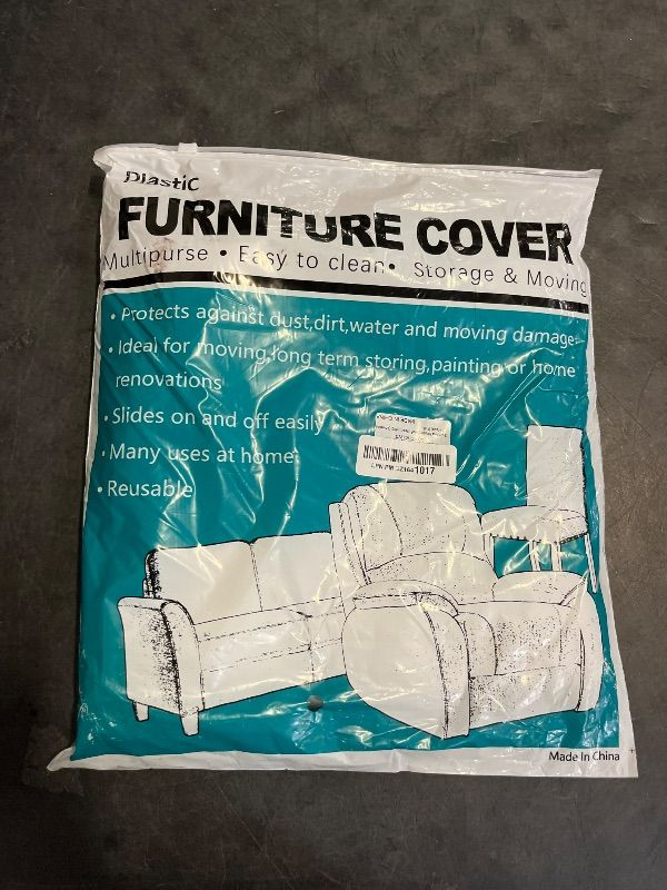 Photo 1 of Swanna Waterproof Clear Plastic Thicker 36”RH x 18" FH x 84”W x 40" D, Loveseat Sofa/Couch Cover - Vinyl Shield Sofa Slipover Furniture Protection for Moving (Loveseat -1 Pack)