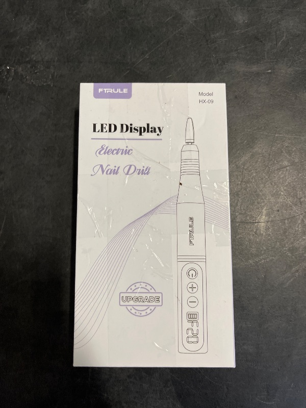 Photo 1 of Electric Cordless Nail Drill File: LED Display Professional Portable Nail Drill for Acrylic Gel Dip Powder Nails Manicure Pedicure Kit Tool with Nail Drill Bits Sanding Bands, Purple