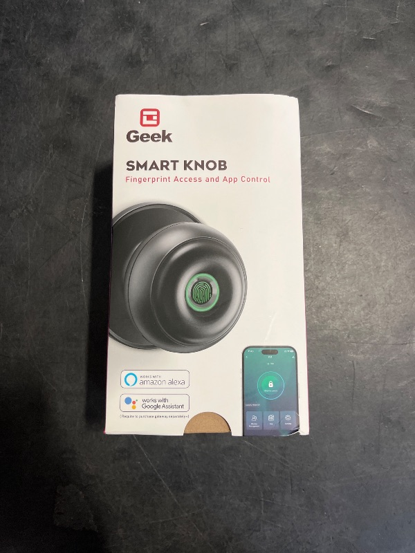 Photo 1 of GeekTale Fingerprint Door Lock for Bedrooms, Fingerprint Door Knob with Lock, Smart Door Lock, App Control, Back-up Keys, Thumbprint Door Knob for Bedrooms, Office, Apartment