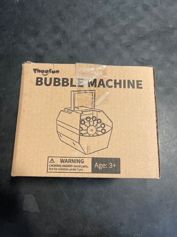 Photo 1 of Theefun Bubble Machine: 500ML Automatic Bubble Blower for Kids and Toddlers, Portable Bubble Maker Operated by Plug-in or Batteries for Parties Weddings Birthday Outdoor and Indoor Black