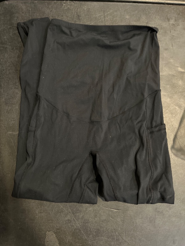 Photo 1 of (M) POSHDIVAH Women's Maternity Workout Leggings Over The Belly Pregnancy Yoga Pants with Pockets Soft Active Wear Work Pants Black Medium