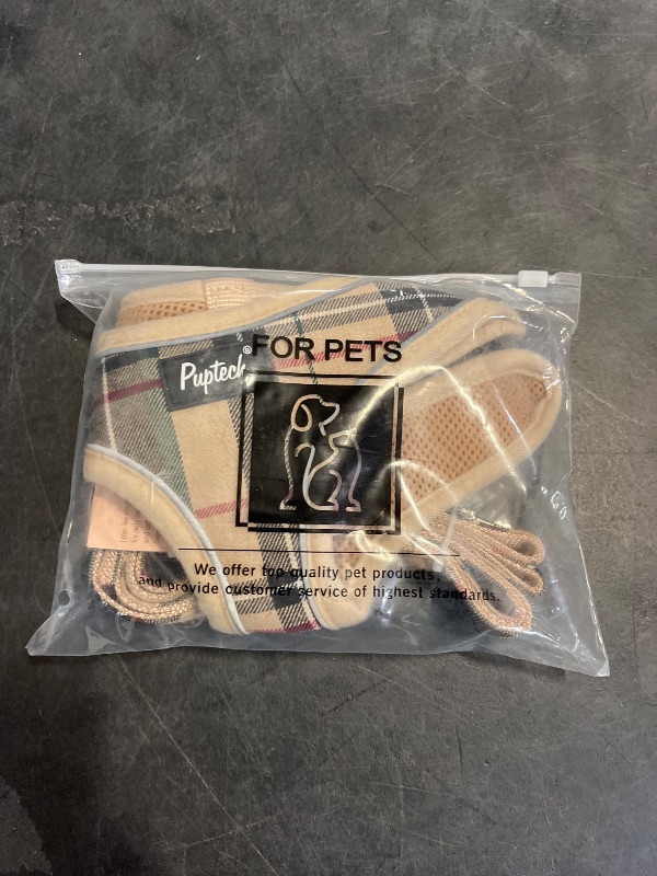 Photo 1 of PUPTECK Soft Mesh Dog Harness and Leash Set Pet Puppy Cat Comfort Padded Vest No Pull Harnesses, Beige, L