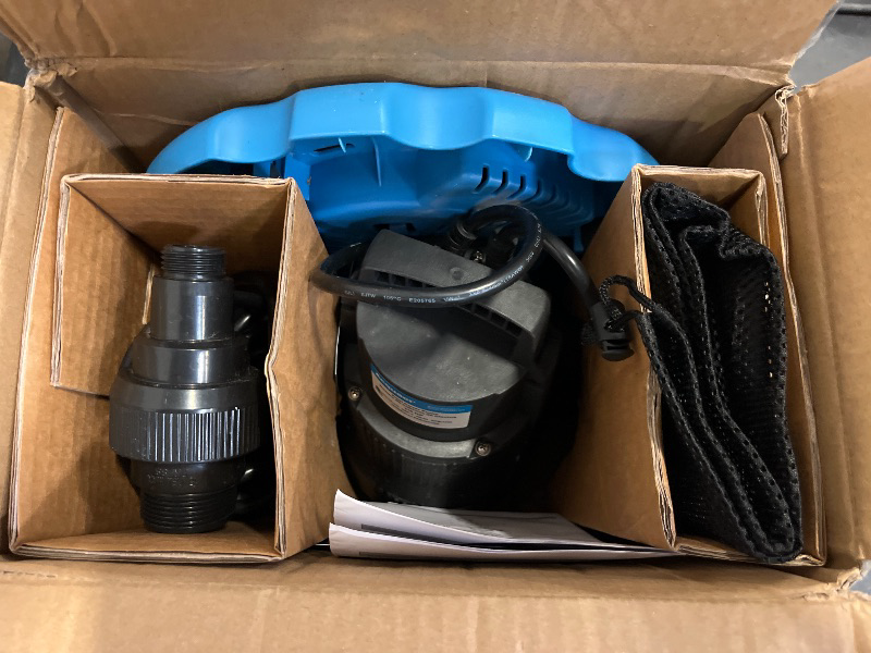 Photo 1 of Acquaer 1/4 HP Automatic Swimming Pool Cover Pump, 115 V Submersible Sump Pump with 3/4” Check Valve Adapter & 25ft Power Cord, 2250 GPH Water Removal for Pool, Hot Tubs, Rooftops, Water Beds and more