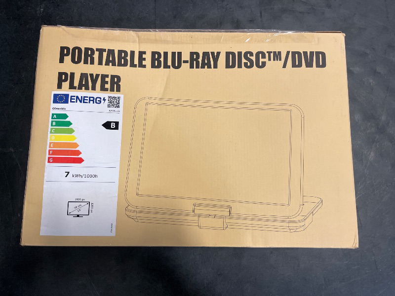 Photo 1 of 17.6" Portable Blu Ray DVD Player with 15.4" Screen, HDMI Input/Output, Sync Screen, 5 Hours Playing Time, 1080P MP4 MKV Video, Surround Audio, USB SD