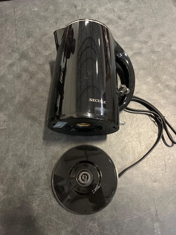 Photo 1 of Secura Original Stainless Steel Double Wall Electric Water Kettle 1.8 Quart with Auto Shut-Off & Boil-Dry Protection, Black Onyx SWK-1701DA/HB-3227B