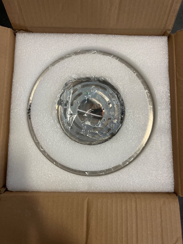 Photo 1 of Zlepmlla Modern Semi Flush Mount Ceiling Light with Industrial Clear Hammered Glass Lampshade, Farmhouse Ceiling Lights fixtures in Satin Nickel for Hallway Kitchen Bathroom Bedroom