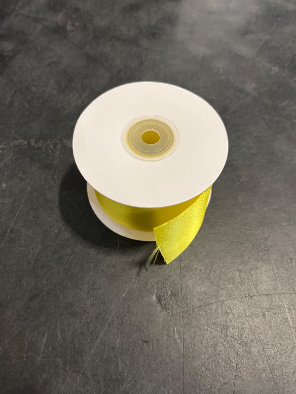 Photo 1 of Solid Color Double Faced Yellow Satin Ribbon 2" X 25 Yards, Ribbons Perfect for Crafts, Wedding Decor, Bow Making, Sewing, Gift Package Wrapping and More