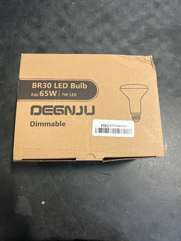 Photo 1 of DEGNJU BR30 LED Bulb, Dimmable Flood Lights Indoor CRI80 7W Equivalent 65W 2700K Soft White 650 Lumens, 15000 Lifetime Hours Recessed Light Bulbs, Interior E26 Base LED Can Light Bulbs, 6 Pack