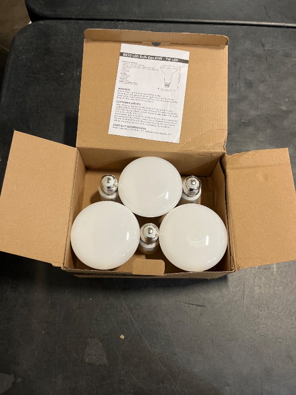 Photo 1 of DEGNJU BR30 LED Bulb, Dimmable Flood Lights Indoor CRI80 7W Equivalent 65W 2700K Soft White 650 Lumens, 15000 Lifetime Hours Recessed Light Bulbs, Interior E26 Base LED Can Light Bulbs, 6 Pack