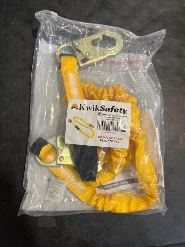 Photo 1 of KwikSafety - Charlotte, NC - Rattler [1 Pack] Internal Shock Absorber Single Leg 6ft Safety Lanyard OSHA ANSI Fall Arrest Protection Equipment Snap Hooks Construction Arborist Roofing