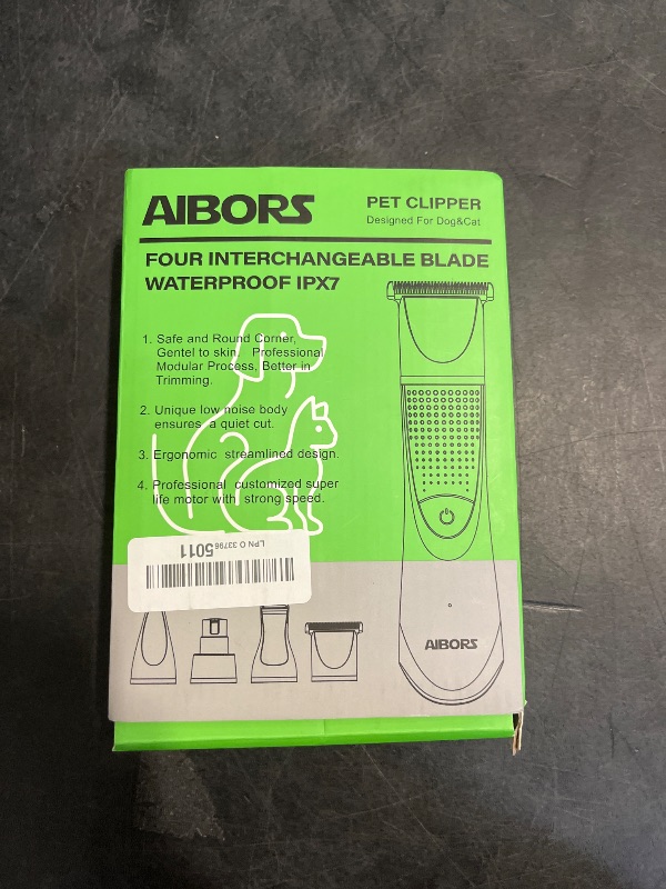 Photo 1 of AIBORS Small Dog Grooming Kit, 4 in 1 Electric Cordless Dog Paw Trimmer with Nail Grinder, Low Noise Dog Nail Trimmers, IPX7 Waterproof Small Dog Grooming Clippers for Paws, Ears, Face, Hip Hairl