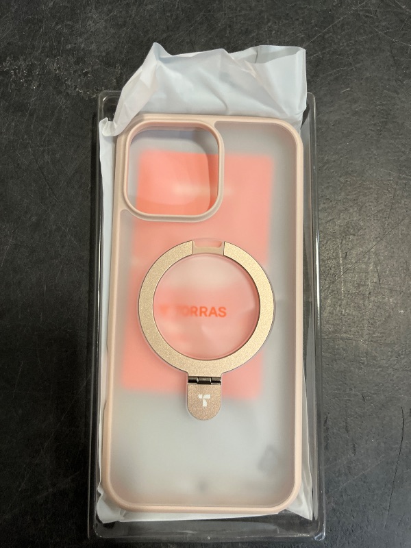 Photo 1 of TORRAS Desert Titanium for iPhone 16 Pro Max Case, [Military Grade Drop Tested][Fit for MagSafe] [Built-in Stand] Translucent Slim Soft Edge Case for iPhone 16 Pro Max 6.9" 2024, Rose Gold