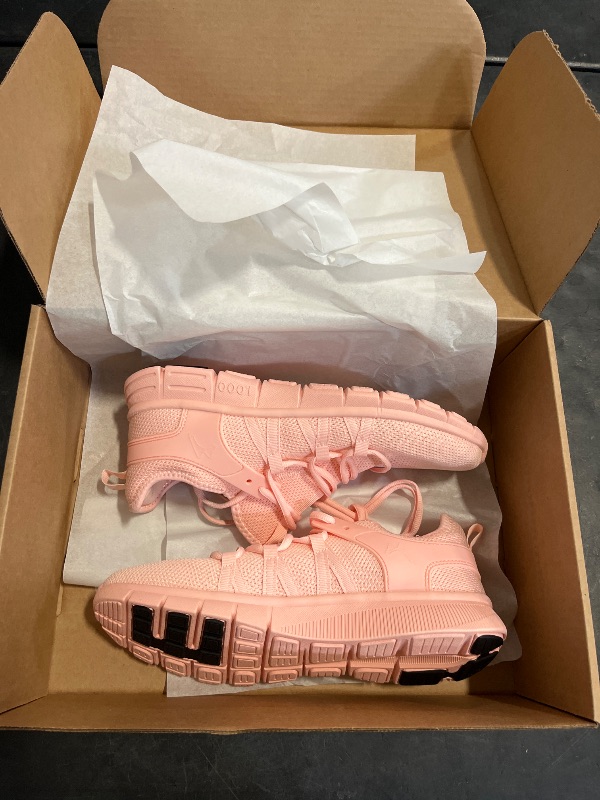 Photo 1 of 12women / 11men - INZCOU Walking Running Shoes Lightweight Tennis Shoes Non Slip Workou Gym Shoes Mesh Breathable Walking Sneakers Pink 
