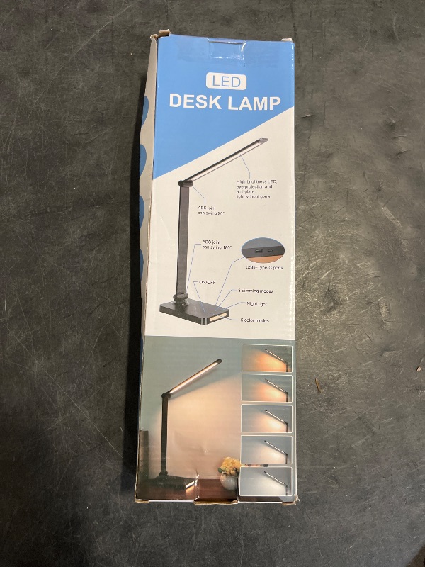 Photo 1 of LED Desk Lamp with USB Ports,Touch Desk Lamps for Home Office with 5 Color Modes,3 Brightness Desk Light with Small Night Light,Reading Lamp Table Lamp for Bedroom Bedside Study Black ?with adapter?