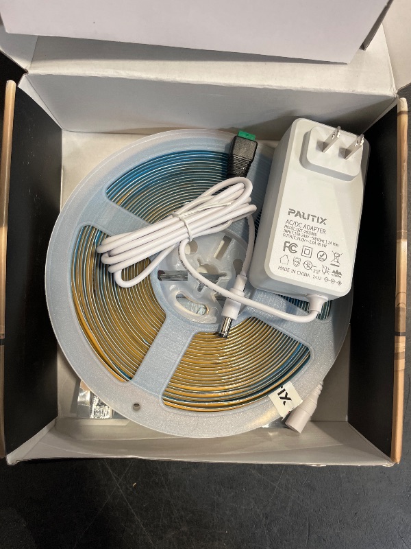 Photo 1 of PAUTIX COB LED Strip Light 32.8ft,Engineering Level UL Listed Warm White 2700K,CRI93+ Super Bright High Lumen,Dimmable 24V Flexible LED Tape Light with RF Remote,for Cabinets,Home&Office DIY Lighting