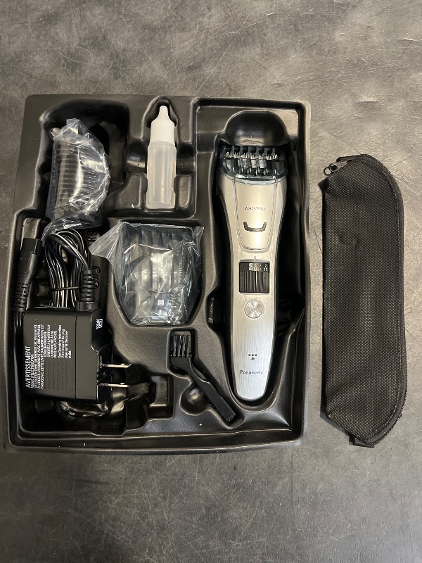Photo 1 of Panasonic Multi-Groomer Men’s Trimmer for Beard, Hair and Body, 39 Trim Length Settings with 3 Attachments, Corded/Cordless Operation – ER-GB80-S (Silver)