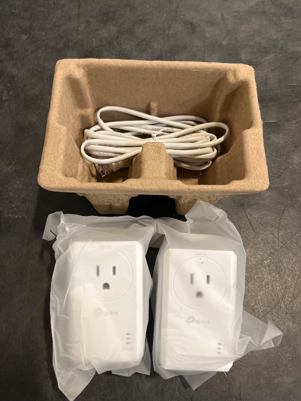 Photo 1 of TP-Link AV1000 Powerline Ethernet Adapter Kit (TL-PA7017P KIT) - Passthrough, Noise Filtering, Gigabit Port, Plug Pair & Play, Network Adapter