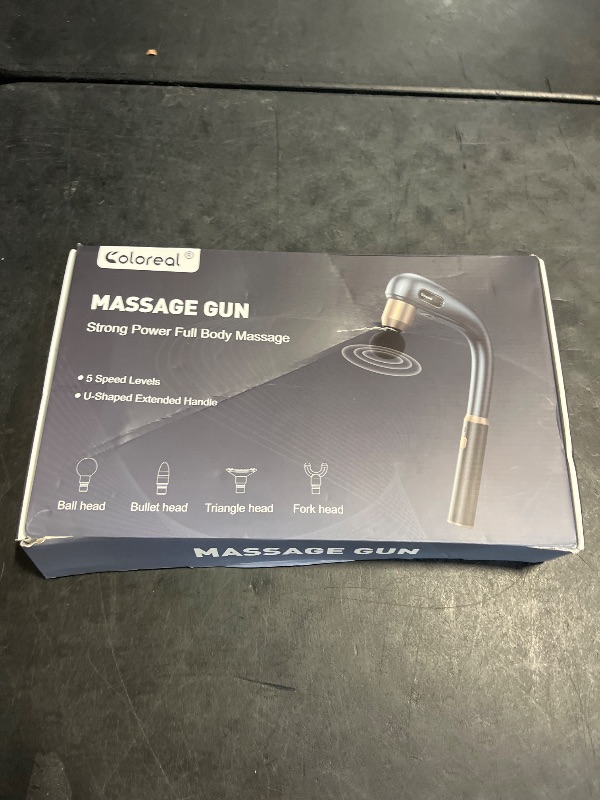 Photo 1 of Massage  With Extended Handle, Back Massager for Pain Relief Deep Tissue, Handheld Percussion Massager Gun with 4 Massage Heads and 3 Modes, Full Body Massage for Neck Shoulder Waist Leg Muscle
