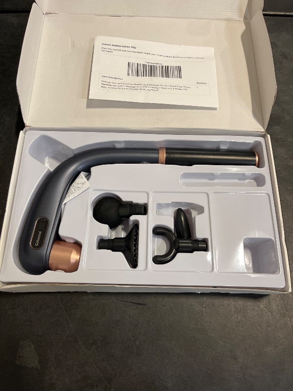 Photo 1 of Massage  With Extended Handle, Back Massager for Pain Relief Deep Tissue, Handheld Percussion Massager Gun with 4 Massage Heads and 3 Modes, Full Body Massage for Neck Shoulder Waist Leg Muscle
