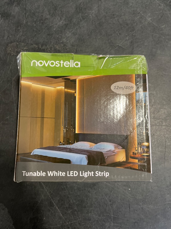 Photo 1 of Novostella 40ft Tunable White LED Strip Light 1344 LEDs Dimmable 3000K-6500K 24V Remote Flexible LED Tape for Christmas Living Room Cabinet Counter Bedroom Home Kitchen Bar Ceiling Daylight Warm White