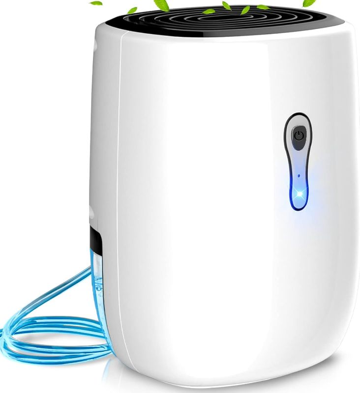 Photo 1 of Dehumidifiers for Home 27oz(800ml) Small Auto Shut off Dehumidifiers with Drain Hose,Portable Ultra Quiet Mini Dehumidifier Effective for Bathroom, Basement, Garage, RV, Gun Safe, Closet
