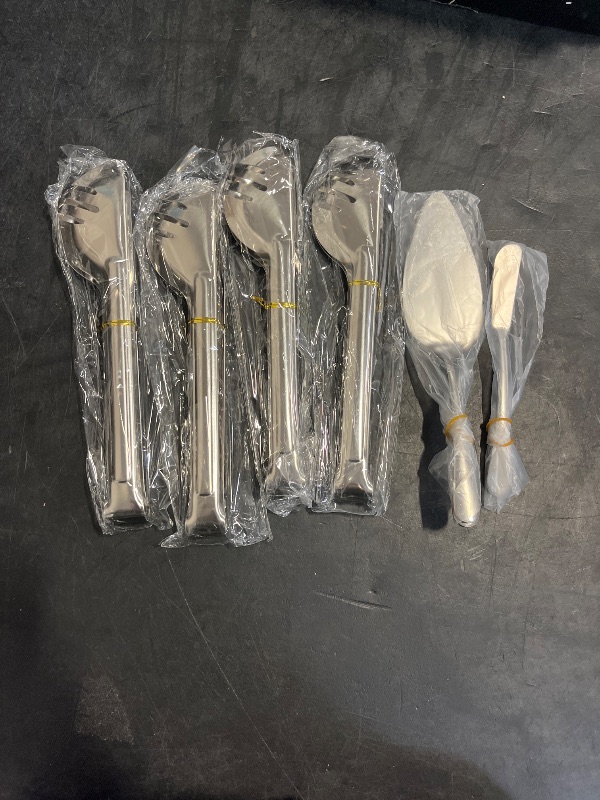 Photo 1 of BEWOS Serving Utensils, 20-Piece Large Serving set, Serving Spoons, Slotted Spoons, Serving Tongs & Forks, Cake Server, Butter Knife, Stainless Steel Serving Utensils Set for Parties, Dishwasher Safe 