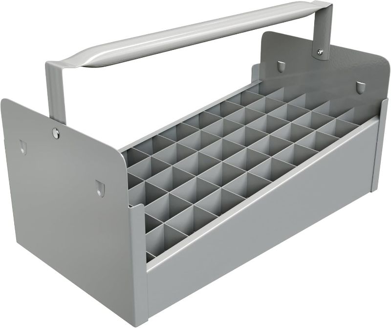 Photo 1 of Steel Nipple Tote Tray - 50 Cap - Grey