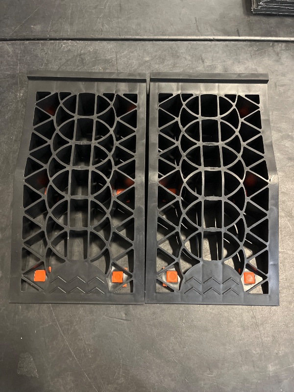 Photo 1 of Donext Car Ramps for Easy Vehicle Maintenance and Safe Lifting, Sturdy, Lightweight, Low Profile Car Ramps for Jack Support, Heavy Duty Tire Ramps for Low Chassis Cars, 2 PCS 7 Ton