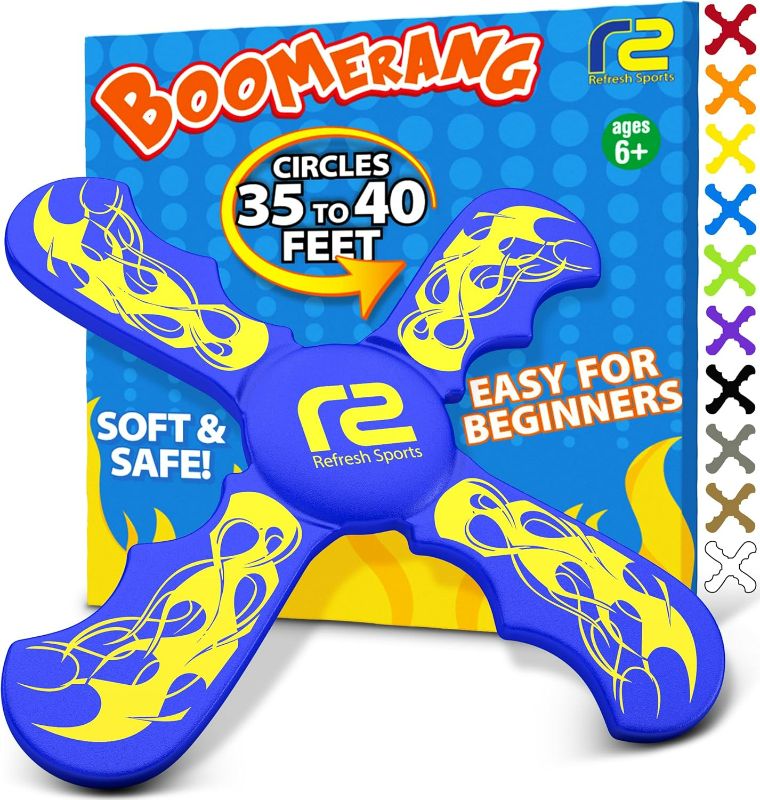Photo 1 of Fun Boomerang - Kids Outdoor Flying Disc Game - Soft & Easy to Use - Birthday Gifts for Boys & Girls All Ages - Best Boy Gifts for 6 7 8 9 10 Year Old Boys + 2025 Top Toys for Age 8-12 Boy Gift Ideas