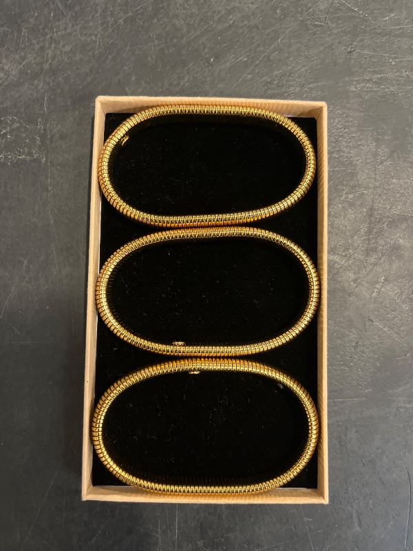 Photo 1 of Gold Bracelets for Women, Gold Bangles for Women Chunky Bangle Bracelets for Women Bracelets Stack Tarnish Free Gold Jewelry Set of 3 for Women Accessories for Her Gifts
