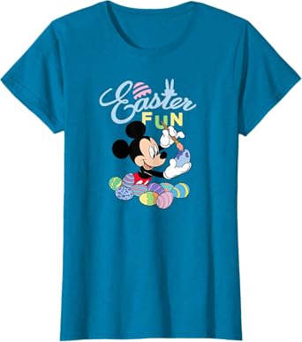 Photo 1 of (M) Disney Mickey Mouse Easter Fun Painting Easter Eggs T-Shirt women size m