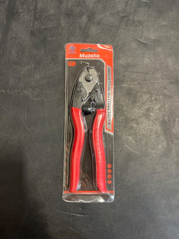 Photo 1 of Muzata Cable Cutter Wire Cutter Heavy Duty Up to 1/8" 5/32" Stainless Steel Aircraft Wire Rope for Deck Railing Metal Fence Bicycle Brake Bike DIY Project CR12