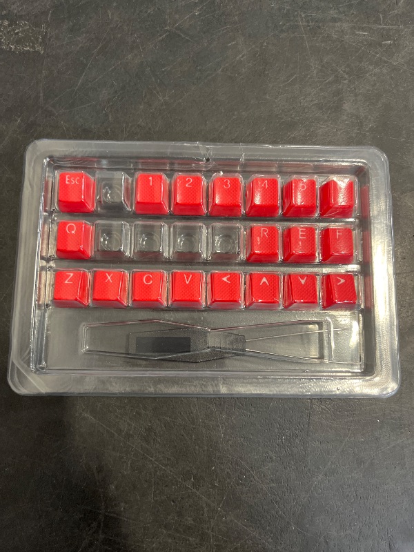 Photo 1 of HK Gaming Rubber Keycaps Set | Anti-Slip Texture | Doubleshot Backlit Keycap Set | 23 Keys OEM Profile Key Set | for Mechanical Keyboard | Compatible with Cherry MX, Gateron, Kailh | Monza Red