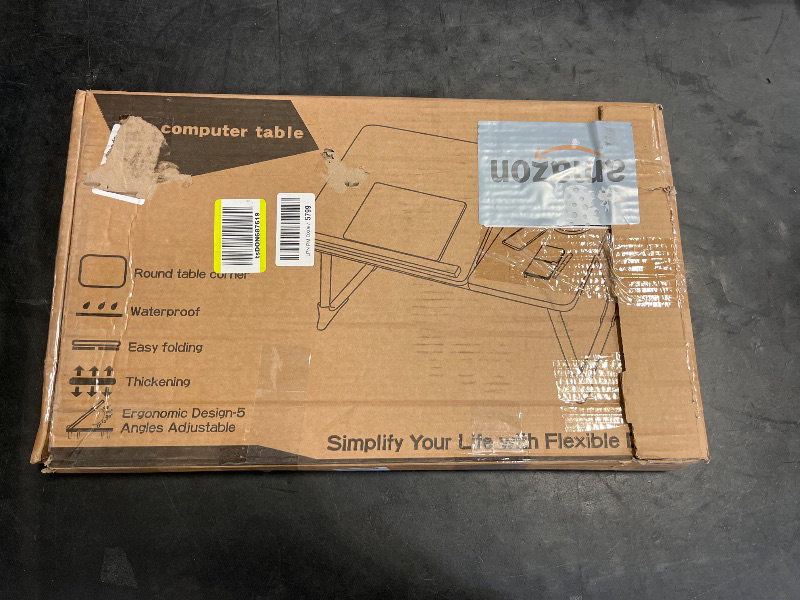 Photo 1 of Laptop Desk for Bed Couch, Portable Lap Desk for Laptops, Bed Table for Laptops, Foldable Laptop Stand for Beds, Bed Desk for Writing (Candy Pink)