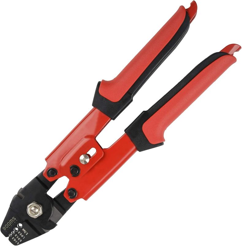 Photo 1 of Booms Fishing CP1 Fishing Crimping Pliers, High Carbon Steel Fishing Plier Wire Rope Leader Crimping Tool, 10 inch Crimpers Swager with Ergonomic Handle
