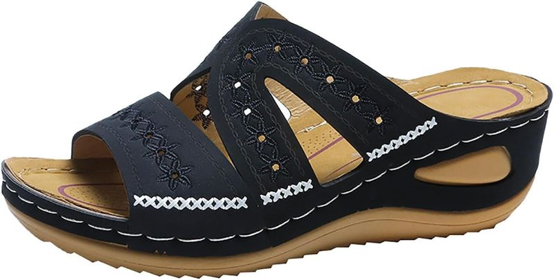 Photo 1 of Unisex-Adults size 11.5 - Women's Orthopedic Arch Support Wedge Sandals, Casual Platform Slip On Open Toe Sandals, 