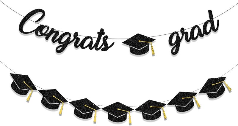 Photo 1 of Graduation Decorations Class of 2025 Party Supplies - Congrats Grad Banner and Graduation Cap Banner