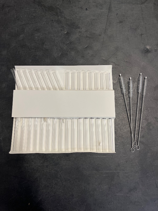 Photo 1 of Foogwee® 20 Packs Reusable Glass Straws Set, 8.5'' x 10mm Clear Drinking Straws for Smoothies, Shakes, Coffee, Juice, Sodas, Milk, Tea, Cocktails, Set of 8 Straight and 8 Bent with 4 Cleaning Brushes