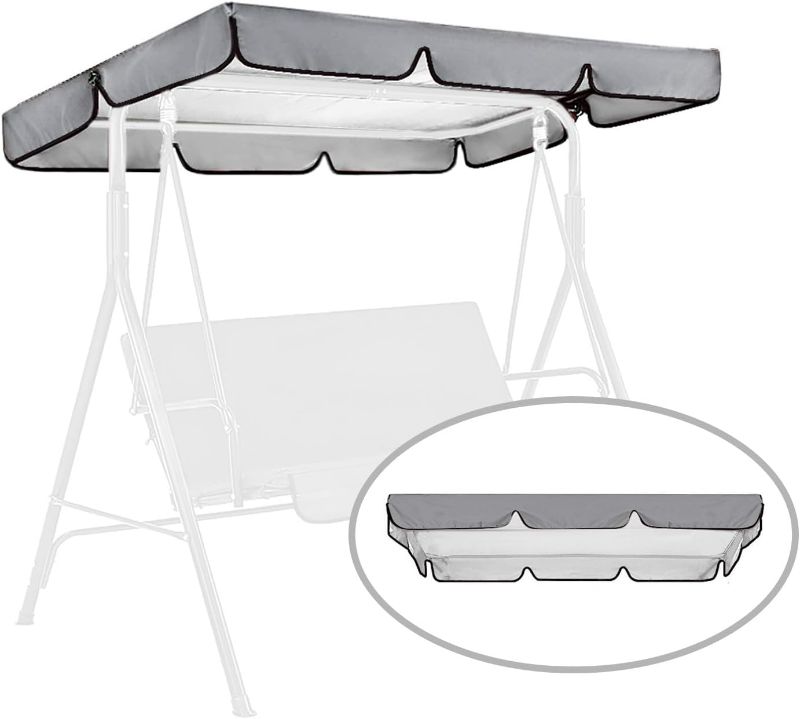 Photo 1 of 6.7 Ft x 4 Ft Swing Canopy Replacement for Outdoor Patio Swing Chair 2/3 Seater Waterproof Porch Swing Seat Canopy Cover Garden Hammock Top Cover for Seat Furniture, Canopy only