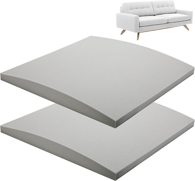Photo 1 of moonoom 22"x22" Couch Cushion Support, Grey Sofa Cushion Sagging Repair, Curved High Density Foam Replacement for Furniture Sagging Seat Sectional Loveseat Chair (2 Pcs)