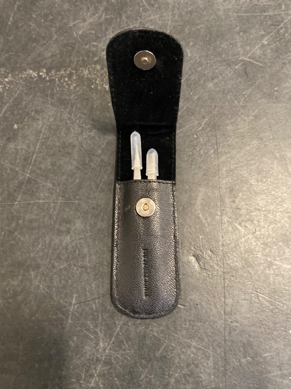 Photo 1 of Tweezerman Petite Tweeze Set with Travel Case - Point and Slant Tweezers, Tweezers for Travel (Black Case)