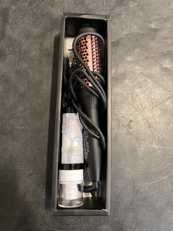Photo 1 of Infrared Bounce Brush, Heated Thermal Round Brush with Negative Ion Technology, 10 Heat Settings for Blowout Look with Hair Care Oil, Straightening & Curling, Suitable for All Hair Types, Black
