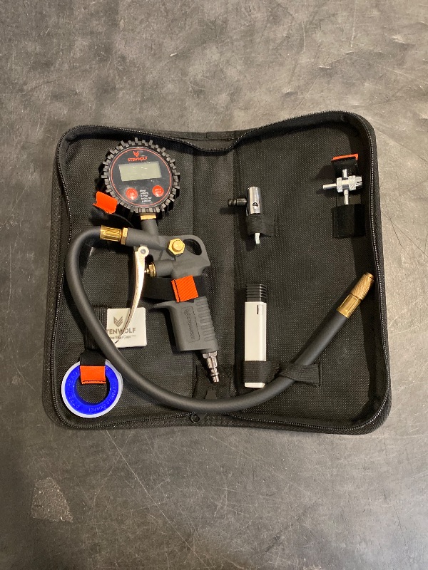 Photo 1 of ETENWOLF T500 Digital Tire Pressure Gauge with Inflator, Tire Gauge 0-250 PSI, Calibrated to ANSI B40.7 Grade 2A, Air Chuck & Compressor Accessories with Storage Bag, Black