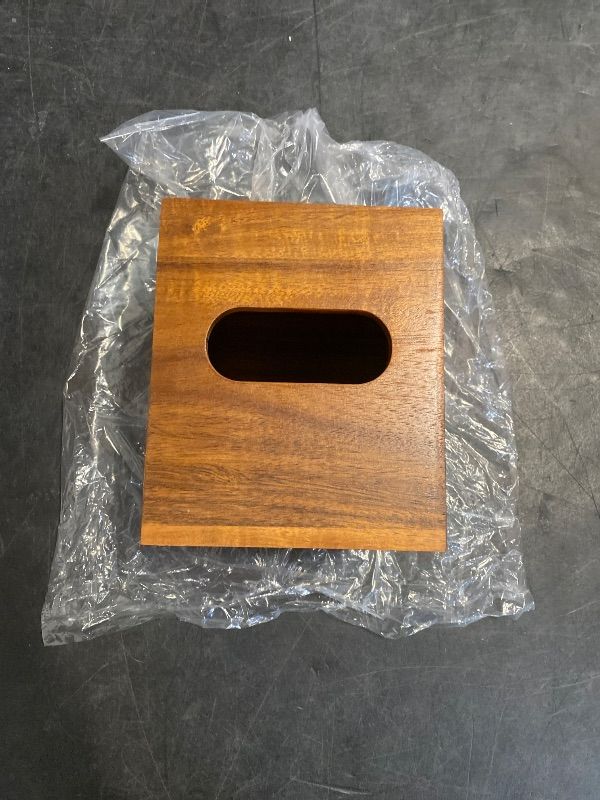 Photo 1 of BIBELUN Square Tissue Box Cover with Storage Tray,Acacia Wood Tissue Box Holder for Desktop Nightstand Bathroom Office,Decorative Facial Tissue Cube Box Cover/Organizer for Modern Home Decor