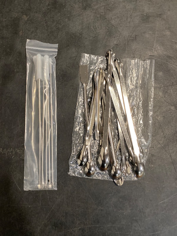 Photo 1 of 22 Pieces Stainless Steel Lab Spatula Micro Scoop Set Laboratory Sampling Spoon Mixing Spatula for Powders Gel Cap Filler