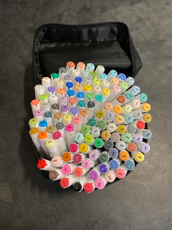 Photo 1 of Caliart 121 Colors Dual Tip Art Markers Sketch Pens, Easter Basket Stuffers for Kids Teens Toddler, Permanent Alcohol Based Markers for Adult Book Eggs Decorations Gift Drawing Supplies Kit